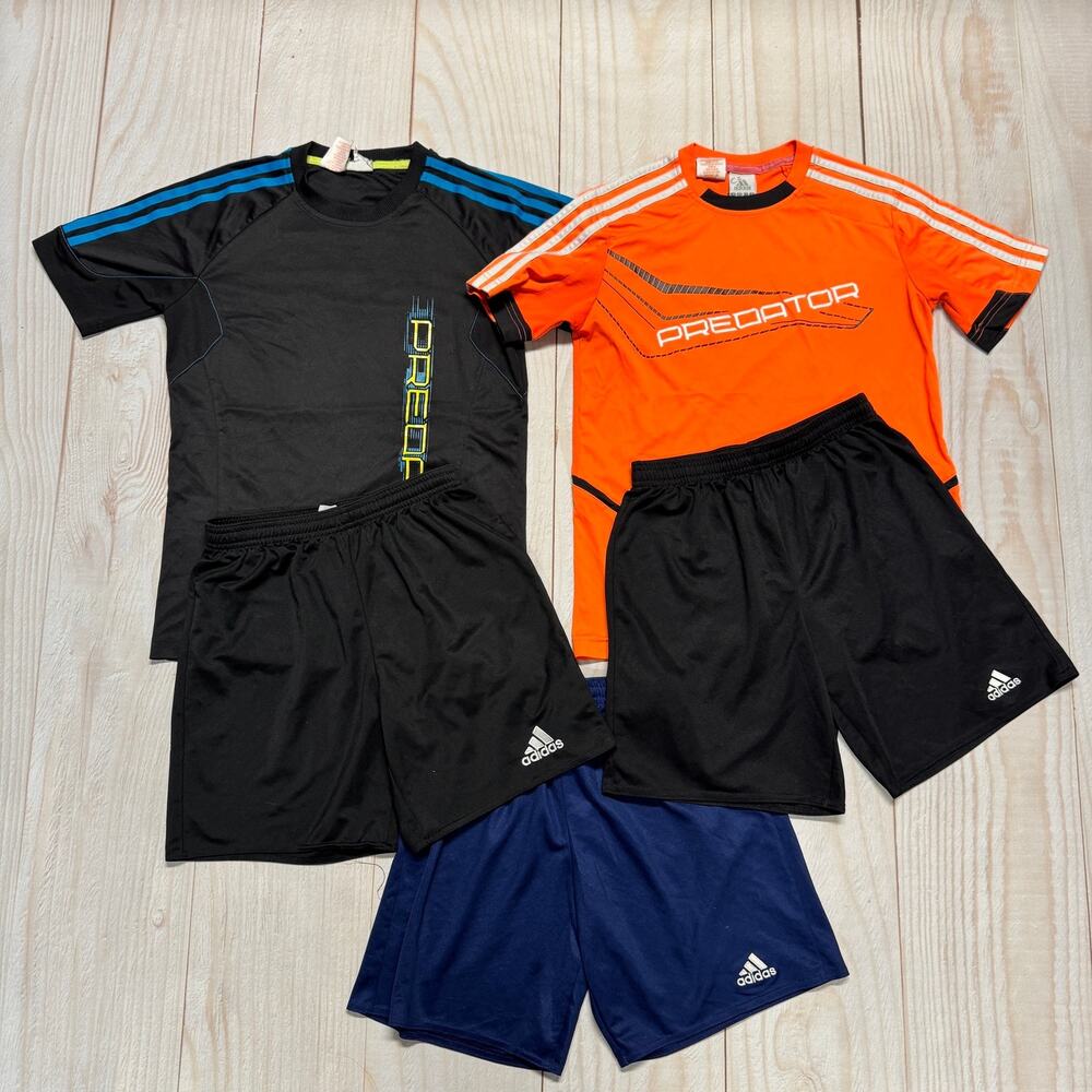 Adidas Boys Youth Size Large 13-14Y T-Shirts Shorts Bundle Set Lot Of  5 Pieces